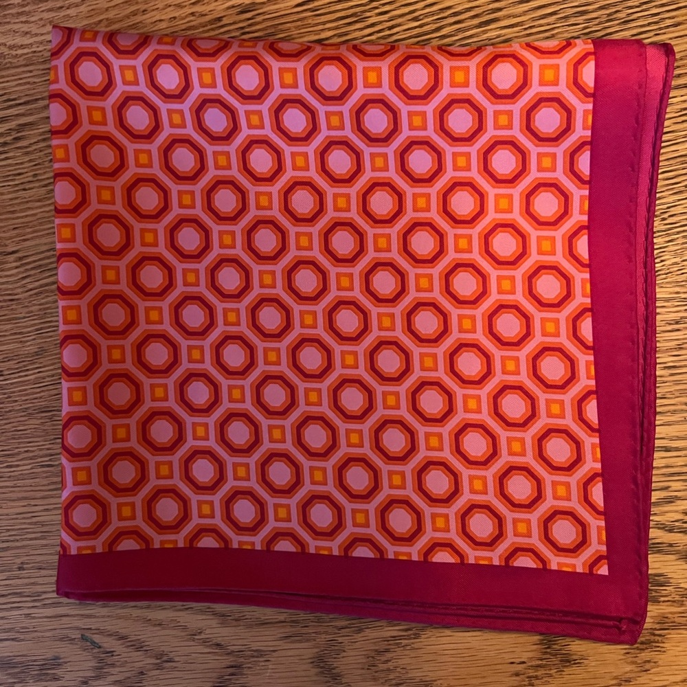 Tory Burch Geometric Patterned Silk Scarf